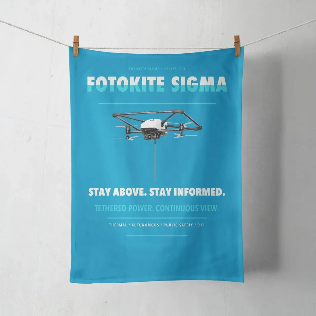 Fotokite Sigma design on turquoise towel