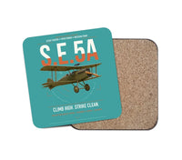 Thumbnail for Royal Aircraft Factory S.E.5a design on turquoise 1 piece coaster