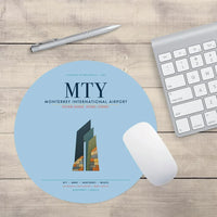 Thumbnail for Monterrey International Airport (MTY) design on light blue round mouse pad