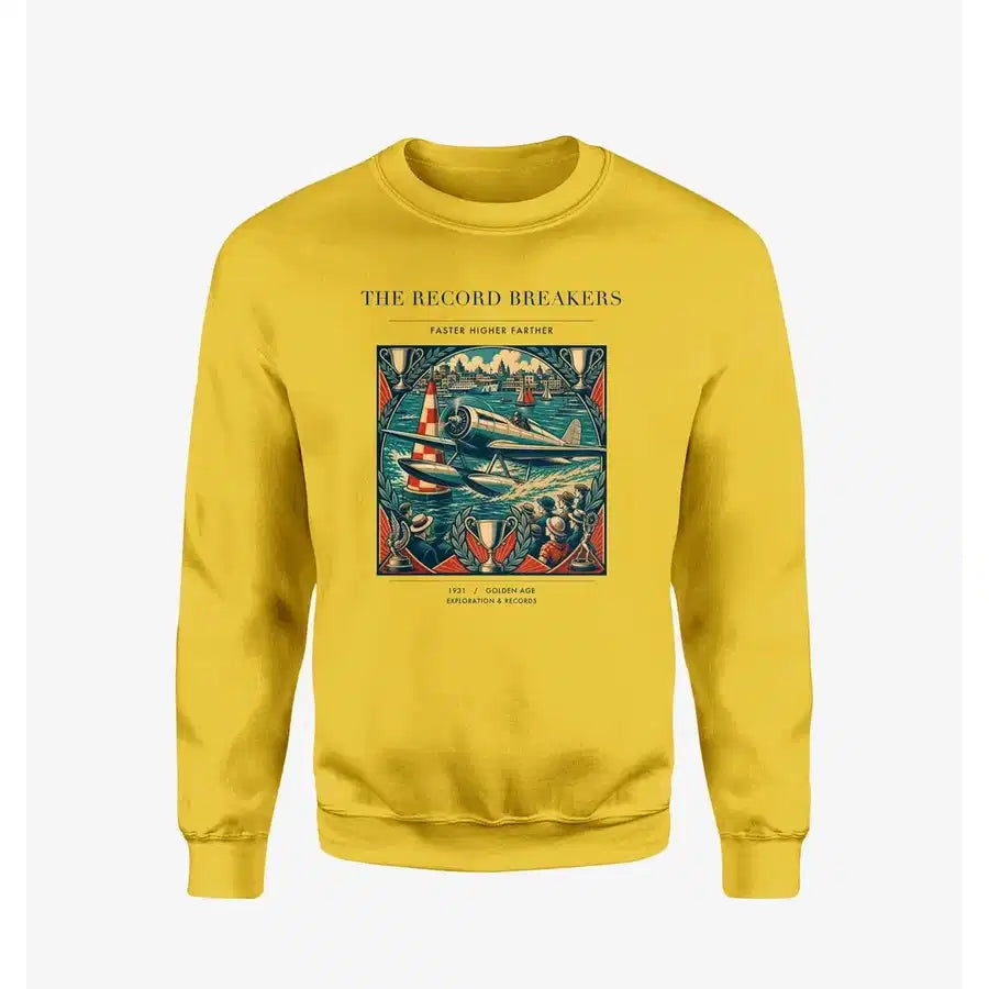 VINTAGE G4030 - The Record Breakers - Designed Sweatshirts design on yellow