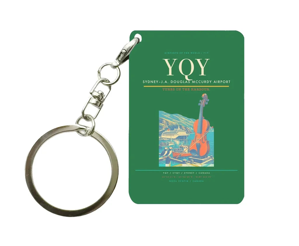 Sydney–J.A. Douglas McCurdy Airport (YQY) design on green key chain