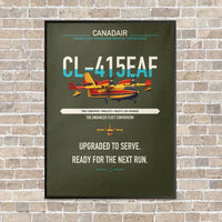 Thumbnail for Canadair CL-415EAF vertical canvas print - framed - green army background