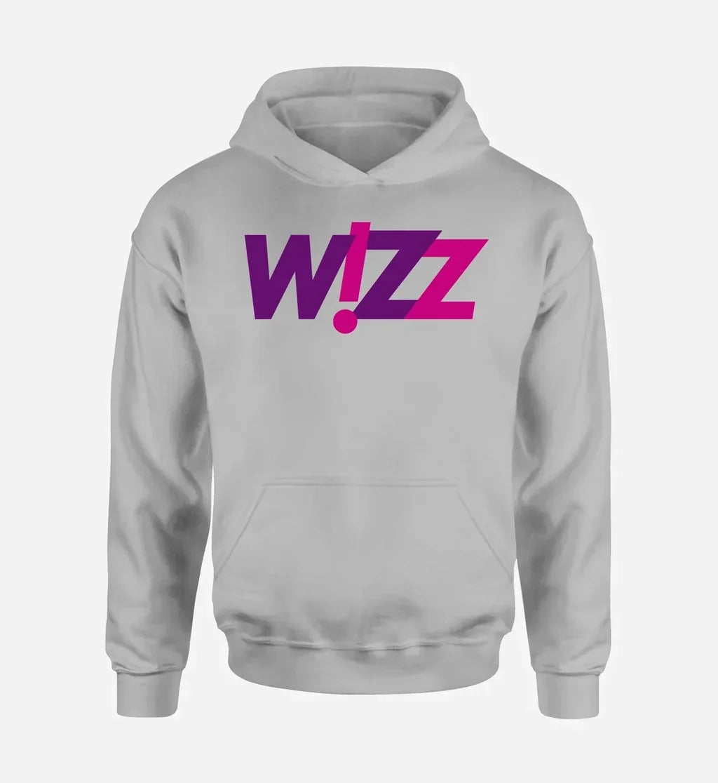 Wizz Airlines logo on light gray single side hoodie