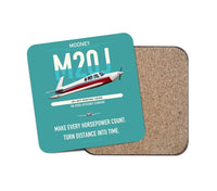 Thumbnail for Mooney M20J 201 design on turquoise 1 piece coaster