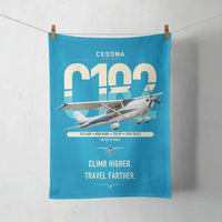 Thumbnail for Cessna 182 Skylane design on turquoise towel