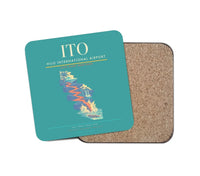 Thumbnail for Hilo International Airport (ITO) design on turquoise 1 piece coaster