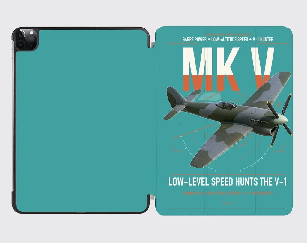 Hawker Tempest Mk V design on turquoise ipad tablet case