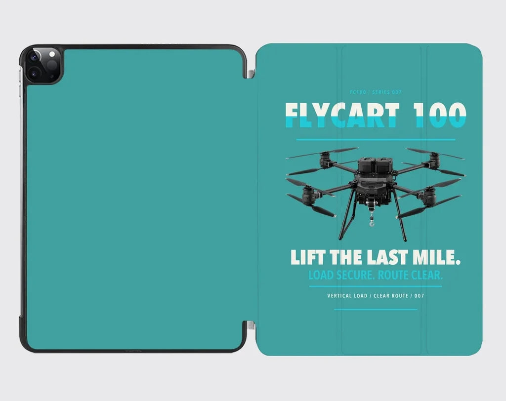 DJI FlyCart 100 design on turquoise ipad tablet case