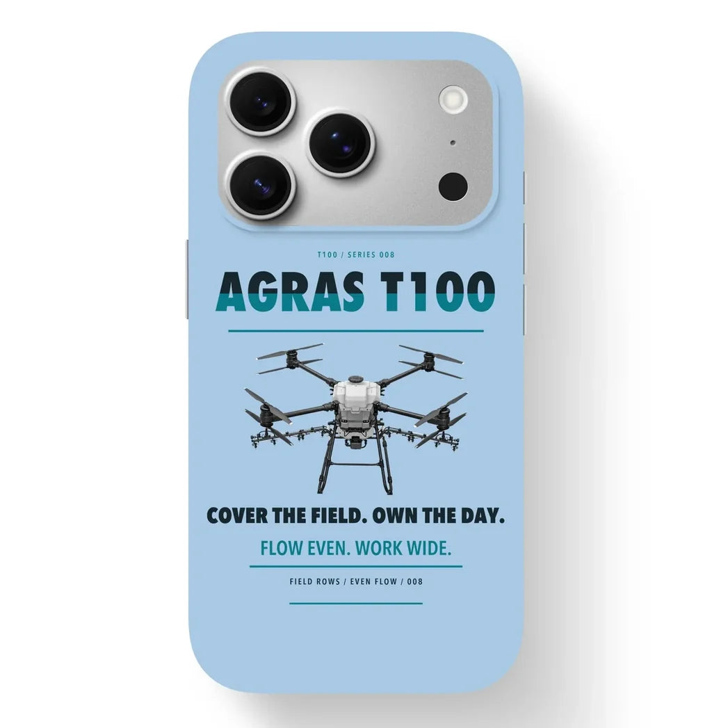 DJI Agras T100 Case design on light blue iphone case