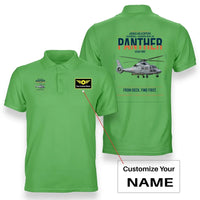 Thumbnail for Airbus Helicopters AS565 MBe Panther design on light green+name double-side polo t-shirt, double-side print