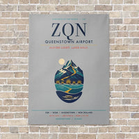Thumbnail for Queenstown Airport ZQN vertical canvas print - no frame - light gray background