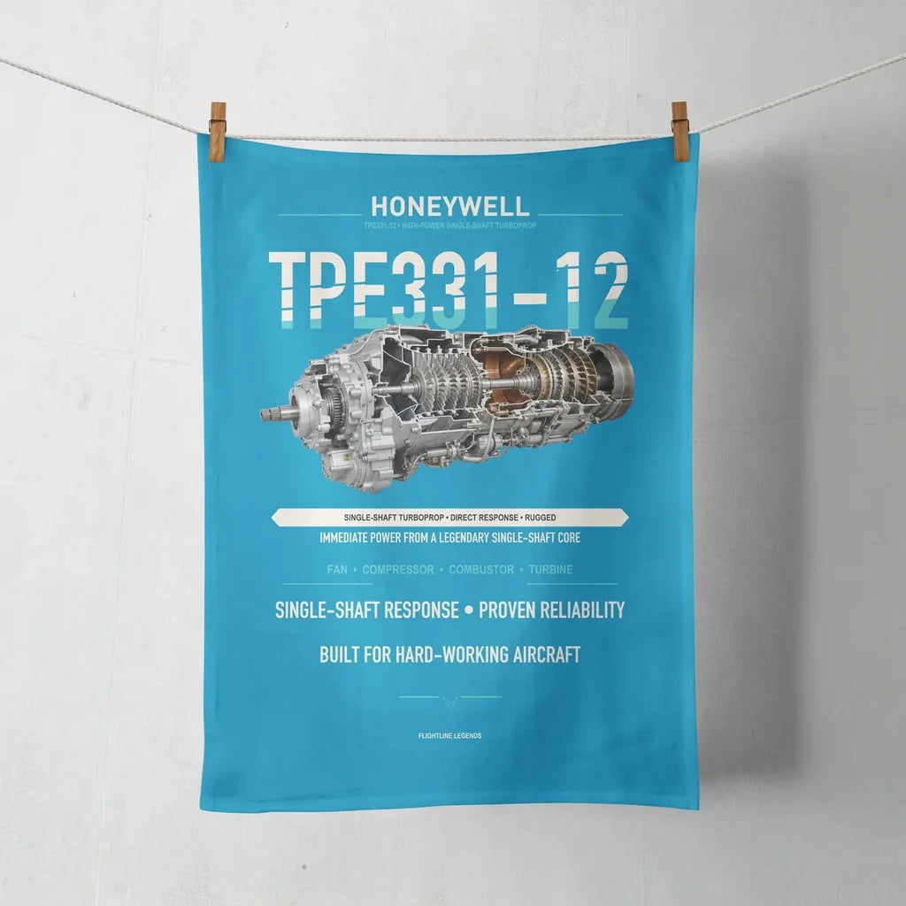TPE331-12 design on turquoise towel