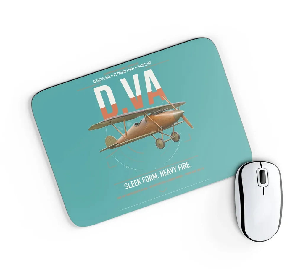 Albatros D.Va design on turquoise rectangle mouse pad