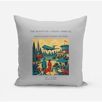 Thumbnail for VINTAGE G4371 - The Rooftop Garden Arrival - Designed Pillows design on lightgray