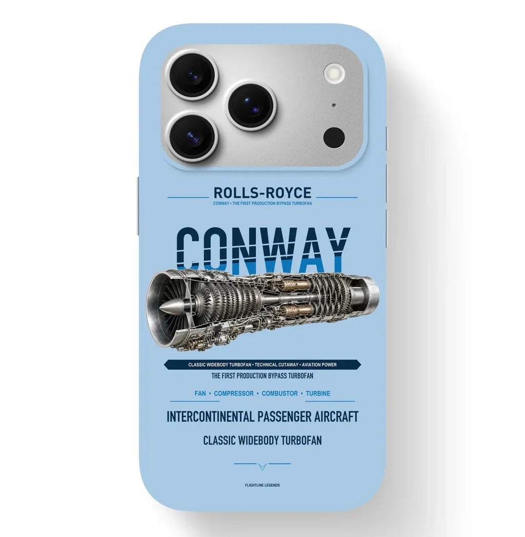 CONWAY Case design on light blue iphone case