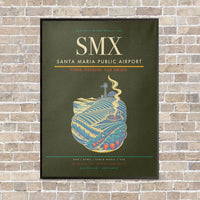 Thumbnail for Santa Maria Public Airport SMX vertical canvas print - framed - green army background