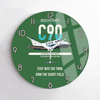 Thumbnail for Beechcraft King Air C90 design on green no frame wall clock