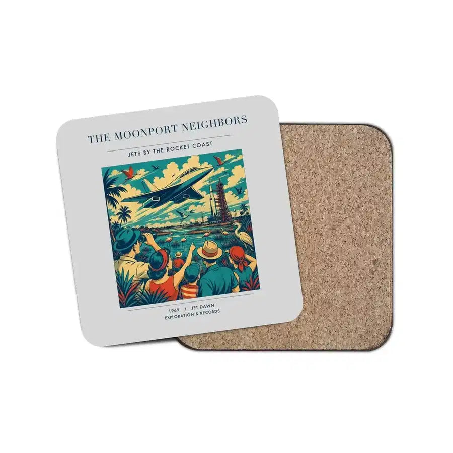 The Moonport Neighbors - Designed Coasters design on light gray 1-piece