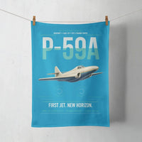 Thumbnail for P-59A Airacomet design on turquoise towel