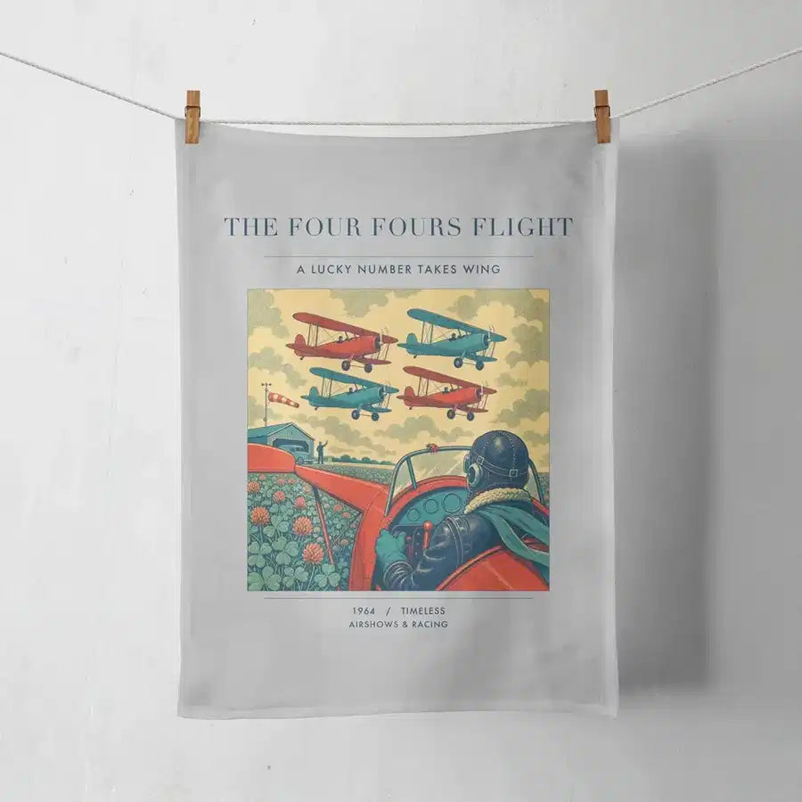 VINTAGE G4444 - The Four Fours Flight - Designed Towels design on lightgray