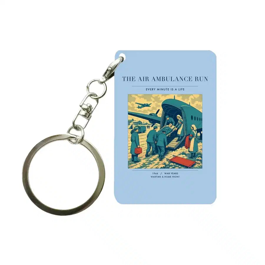 VINTAGE G4506 - The Air Ambulance Run - Designed Key Chain design on lightblue