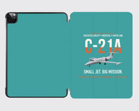 Thumbnail for C-21A Learjet Small Jet Big Mission design on turquoise ipad tablet case