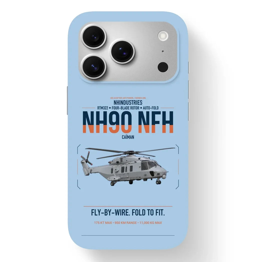 NHIndustries NH90 NFH Caïman design on light blue magsafe iphone case, for iPhone 17 Pro