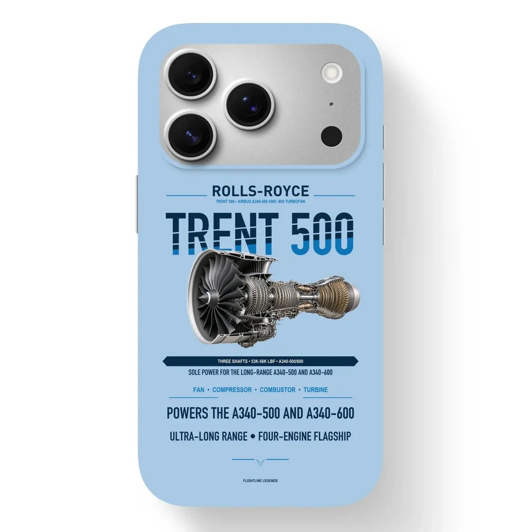 TRENT 500 Case design on light blue iphone case