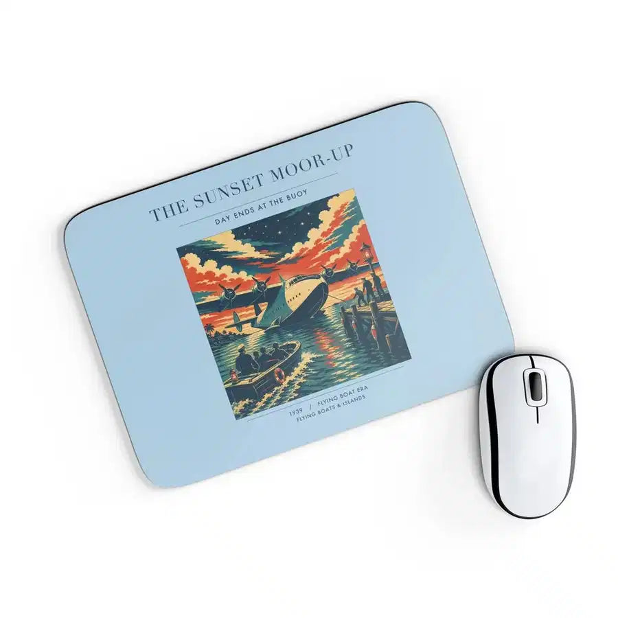 VINTAGE G4277 - The Sunset Moor-Up - Designed Mouse Pads design on lightblue rectangle