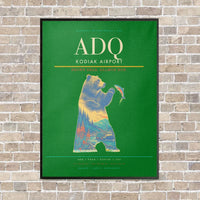 Thumbnail for Kodiak Airport ADQ - Canvas Framed - Green