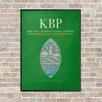 Thumbnail for Boryspil International Airport KBP - Canvas Framed - Green