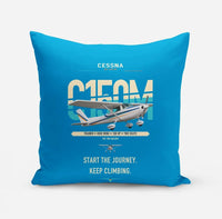 Thumbnail for Cessna 150M design on turquoise pillow