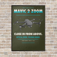 Thumbnail for DJI Mavic 2 Zoom vertical canvas print - framed - green army background