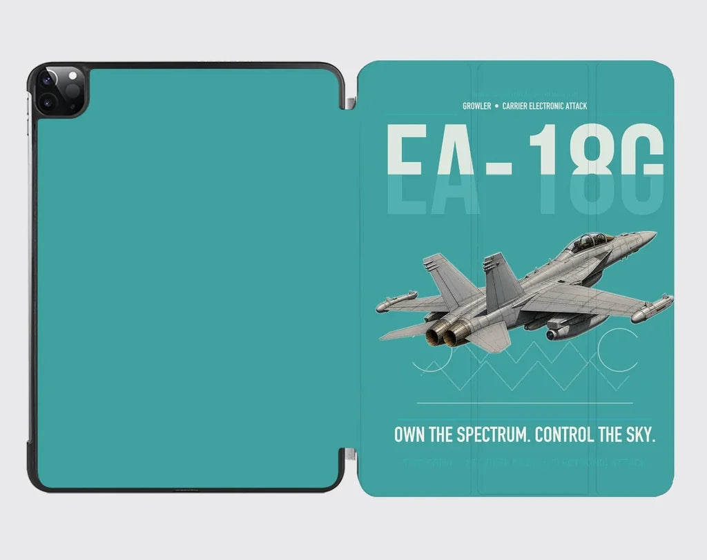 EA-18G Growler design on turquoise ipad tablet case