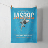 Thumbnail for Saab JAS 39C Gripen design on turquoise towel