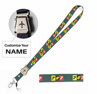 Thumbnail for Flat Colourful 787 seat belt lanyard - dark green with name
