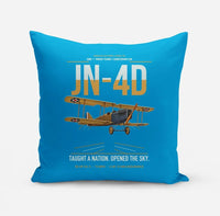 Thumbnail for Curtiss JN-4D Jenny design on turquoise pillow
