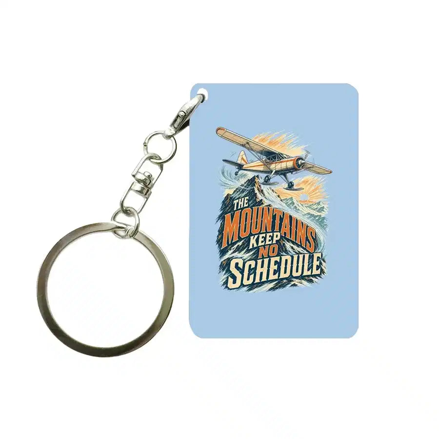 SIGNAL 643 - The Mountains Keep No Schedule - Key Chain design on light blue key chain