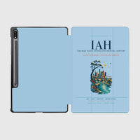 Thumbnail for Houston George Bush Intercontinental Airport (IAH) design on light blue samsung tablet tablet case