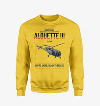 Thumbnail for Aérospatiale SA 316B Alouette III design on yellow sweatshirt