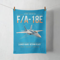 Thumbnail for F-A-18E Super Hornet design on turquoise towel