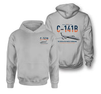 Thumbnail for C-141B Starlifter design on light gray double-side hoodie, double-side print