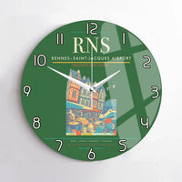 Thumbnail for Rennes–Saint-Jacques Airport (RNS) design on green no frame wall clock