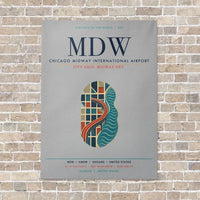 Thumbnail for Chicago Midway International Airport MDW vertical canvas print - no frame - light gray background