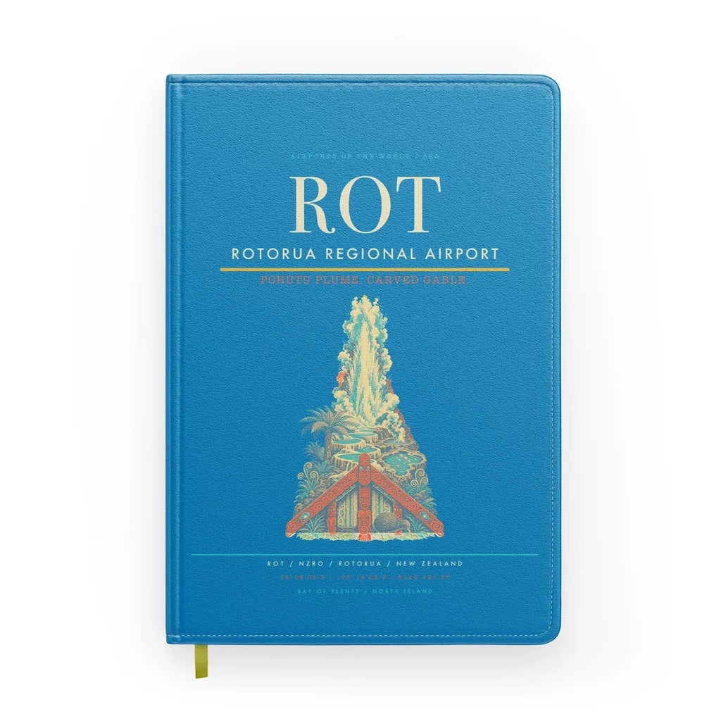 Rotorua Regional Airport (ROT) design on turquoise notebook