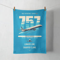 Thumbnail for Boeing 757-300 design on turquoise towel