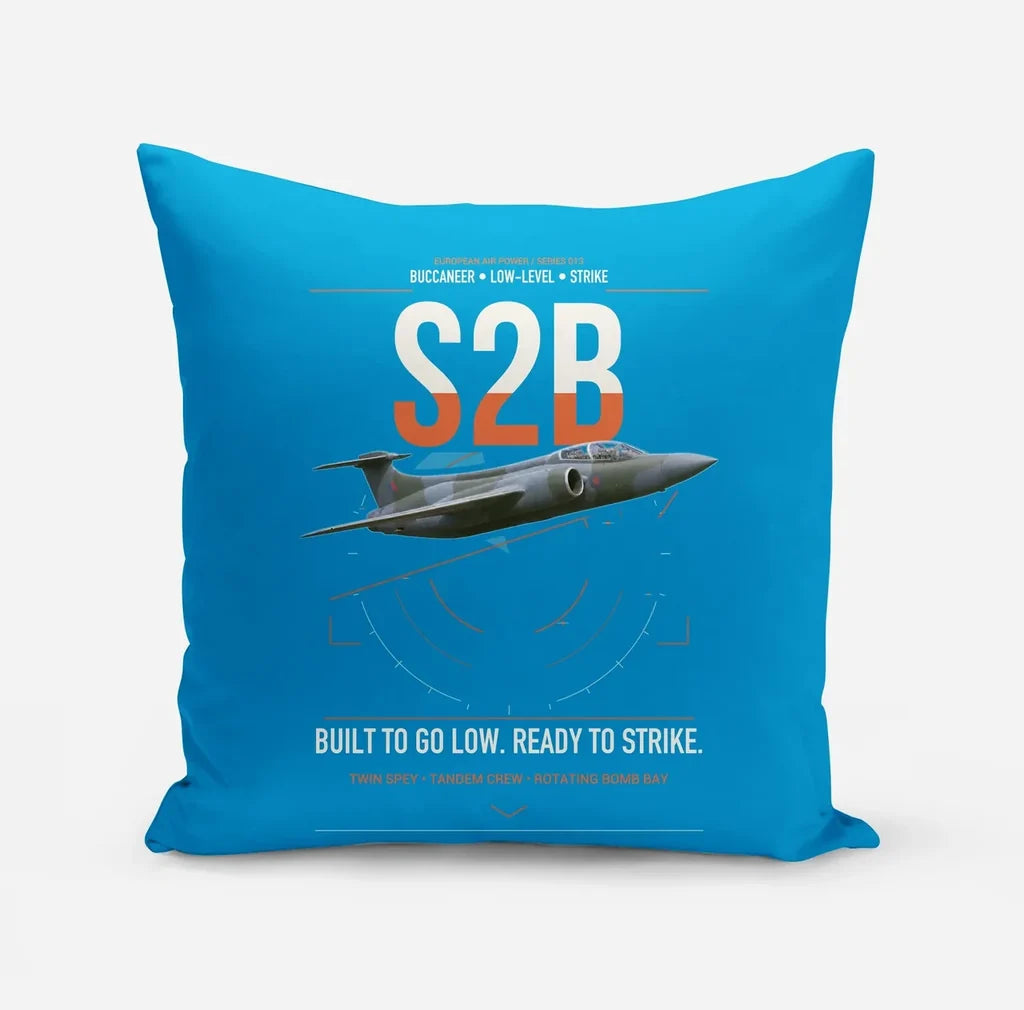 Blackburn Buccaneer S2B design on turquoise pillow