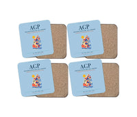 Thumbnail for Malaga-Costa del Sol Airport (AGP) design on light blue 4 pieces set coaster