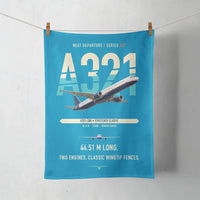 Thumbnail for Airbus A321 design on turquoise towel