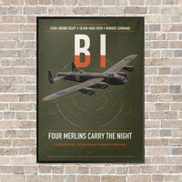 Thumbnail for Avro Lancaster B I vertical canvas print - framed - green army background